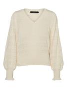 Vila Vicotti o-neck ls knit top ecru