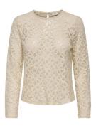 Jacqueline de Yong mathilda l/s lace top jrs 15341469 sandshell