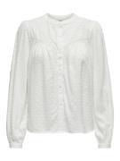 Jacqueline de Yong Jdyjade life ls dobby lace shirt w off-white