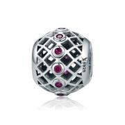 Mijn bedels Bedel bal met roze zirconia