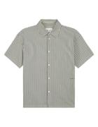 Olaf Hussein Boxy seersucker stripe shirt ss korte mouw overhemden m20...