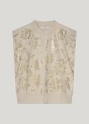 Summum sleeveless embellished sweatshirt 3s5108-30656 702 pebble beige