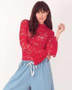 Turquoise Top lange mouw 1228 top kant