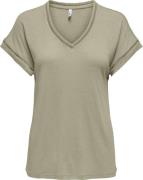 Only Onlpenny s/s v-neck top jrs elm