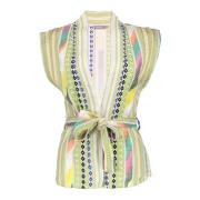 Geisha 55066-21 530 sleeveless vest woven fancy green/lime