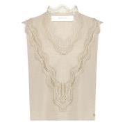 Nukus Maya top embroidery ecru dessin