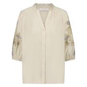 Nukus Tina blouse embroidery off-white