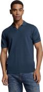 No Excess Pullover short sleeve polo v solid deep blue