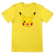 Pokemon Unisex volwassen t-shirt met pikachu-gezicht