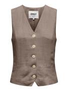 Only Onliris-siesta sl linen bl vest tl taupe