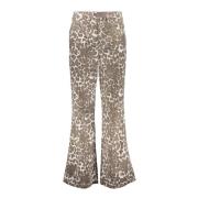 Geisha Jeans wide leopard zand dessin