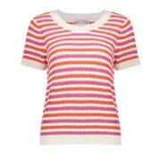 Geisha Top knitted short sleeves ecru dessin