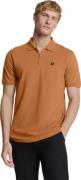 No Excess Polo zip pique garment dyed caramel