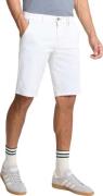 No Excess Short chino garment dyed twill stre white