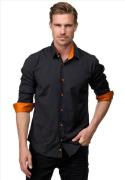 Rusty Neal Italian-style heren overhemd slim fit model zwart -