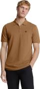 No Excess Polo zip pique garment dyed camel