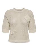 Only Onllucie life ss tee o-neck knt beige