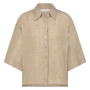 Nukus Lucy blouse melange zand dessin