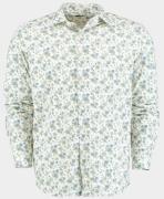 Bos Bright Blue Casual hemd lange mouw technische print 42540024c/ts48...