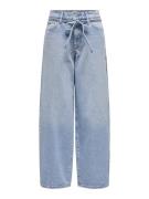 Only Onlgianna rhinest mw straight blue denim
