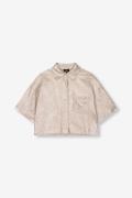 Alix The Label Foilke cropped blouse zilverkleurig